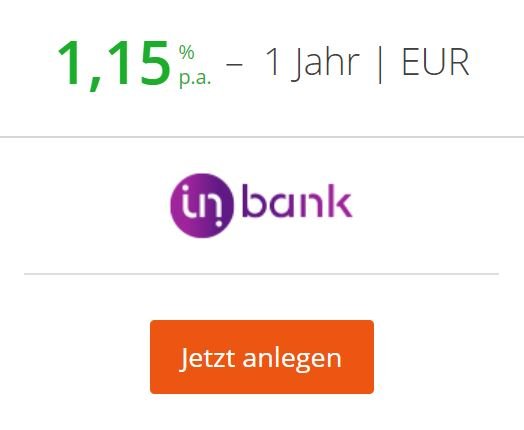Inbank aus Estland zahlt 1,15 % Zinsen p.a.