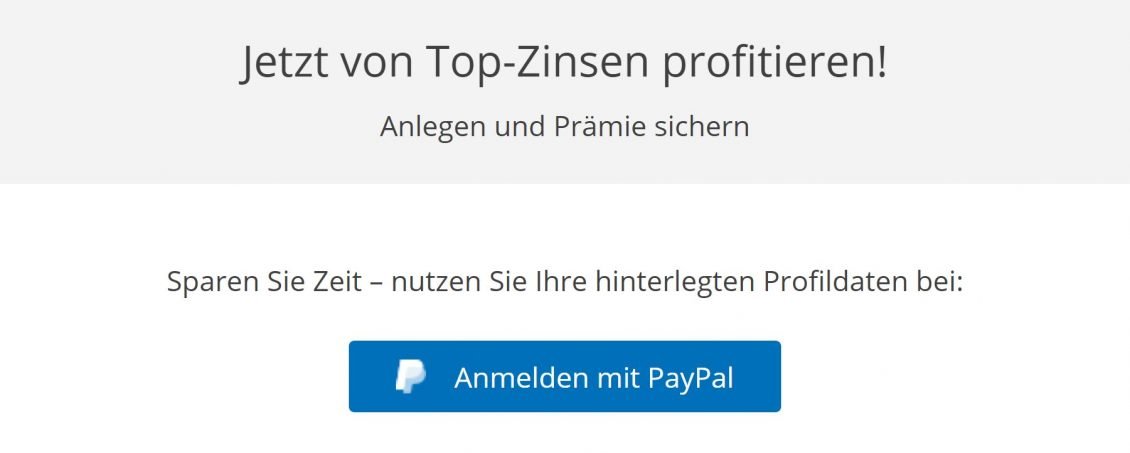 Zeit sparen und mit PayPal anmelden.