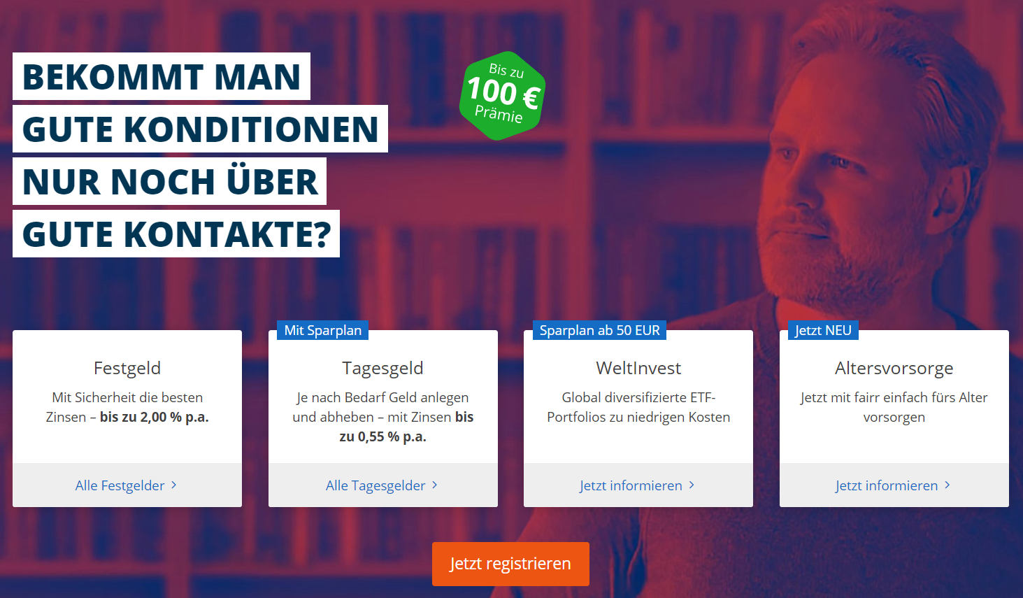 Sparen, Investieren und Vorsorgen.